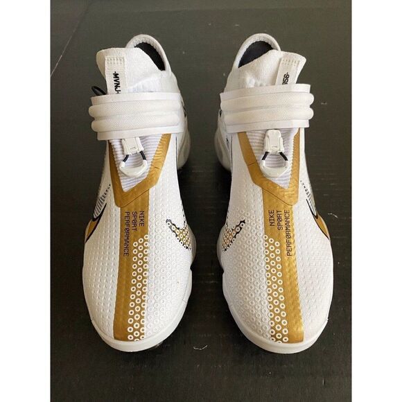 Nike Force Zoom Trout 7 Pro Mid White Metallic‎ Gold Men’s Baseball Cleat Sz 7.5 main image 12